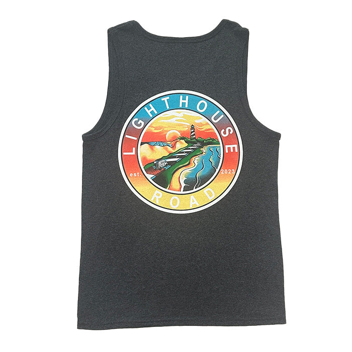 Destination Tank Top~ Dark Heather Grey